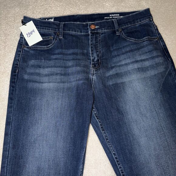 Mugsy Kinzies Jeans Sz 36X32 Blue Mid Rise Straight Stretch Whisker - Picture 4 of 9
